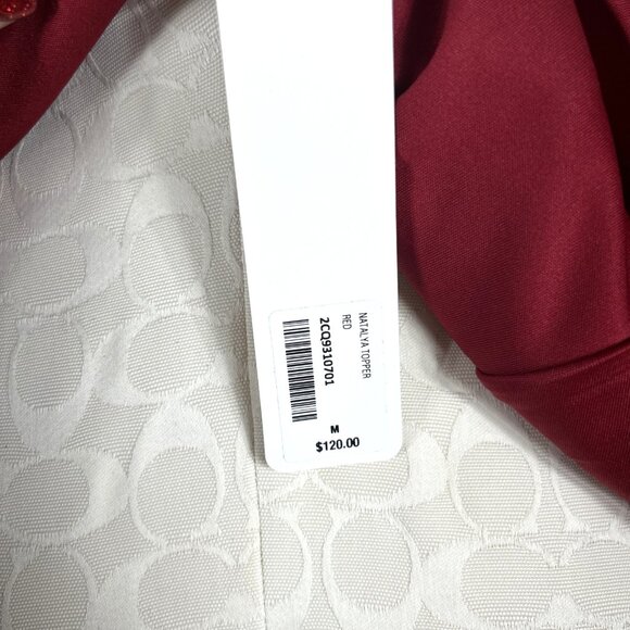 Soft Surroundings Womens Cardigan Sz M Red Crochet Open Front Boxy Lagenlook NEW - Picture 8 of 9